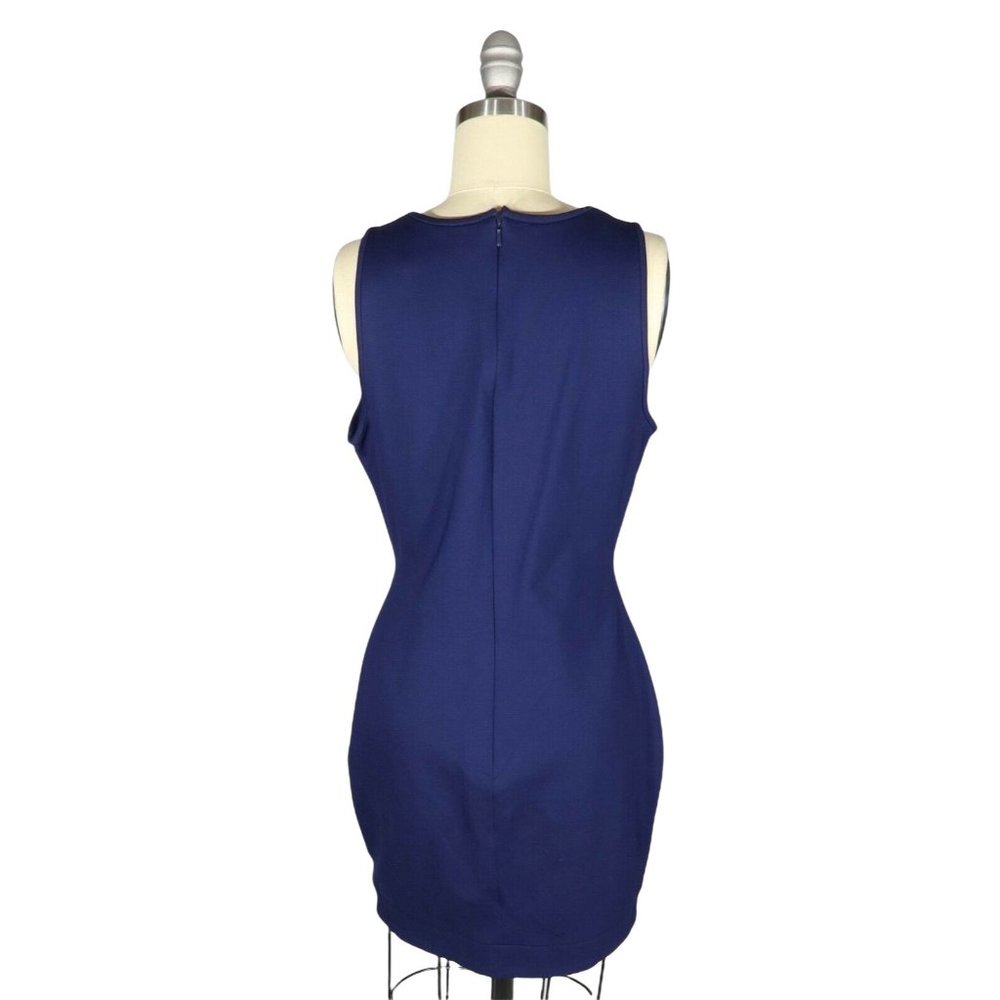 BLACK HALO Size 8 Navy Blue Kaia Scuba Knit Cut Out Hem Bodycon Sheath Dress - Picture 4 of 4